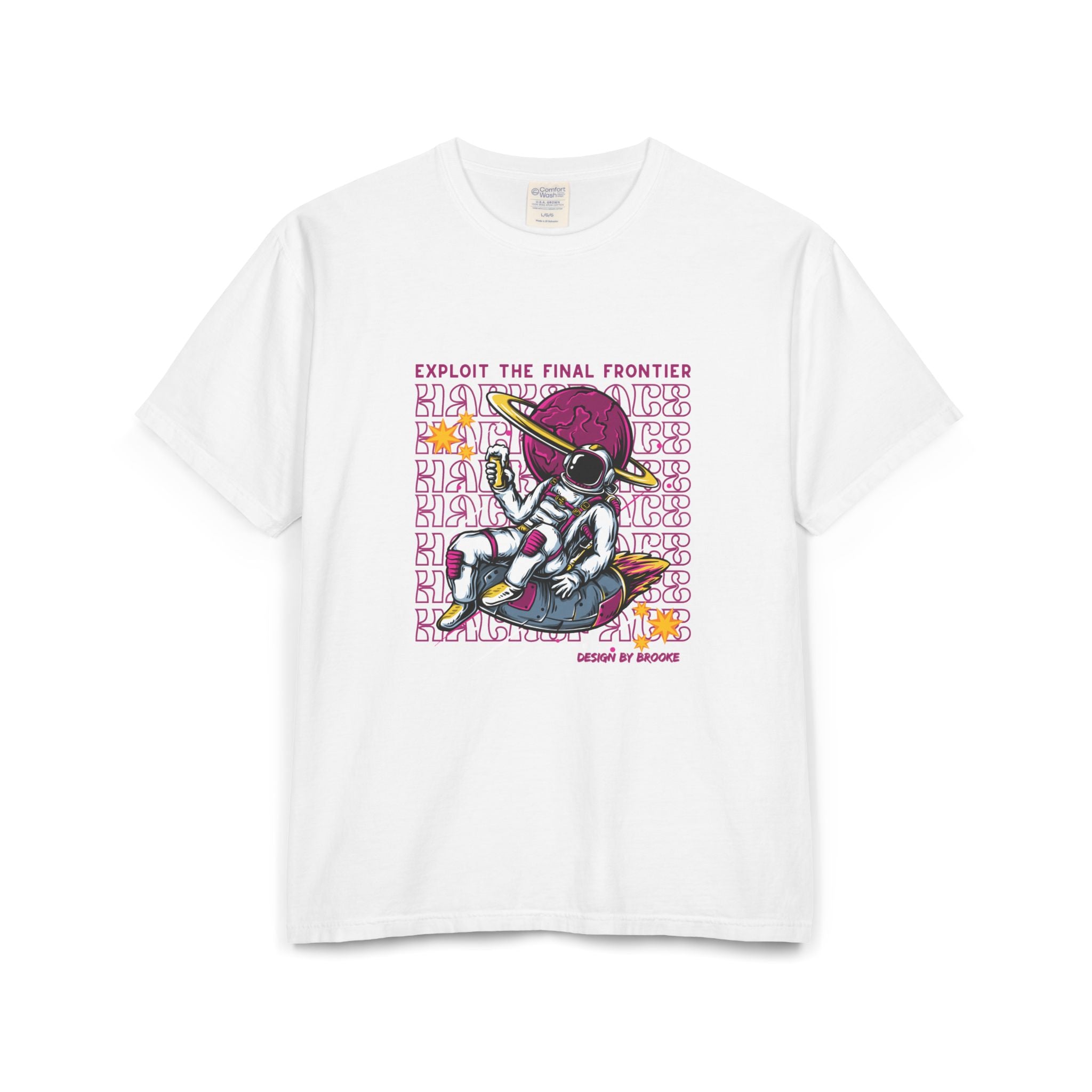 "Exploit the Final Frontier" Retro Space Hacker Graphic Tee