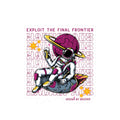 Astronaut Hacker Vinyl Stickers (Square) — "Exploit the Final Frontier" Retro Space